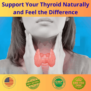 Woman touching her thyroid area, representing thyroid imbalance and hormonal fatigue